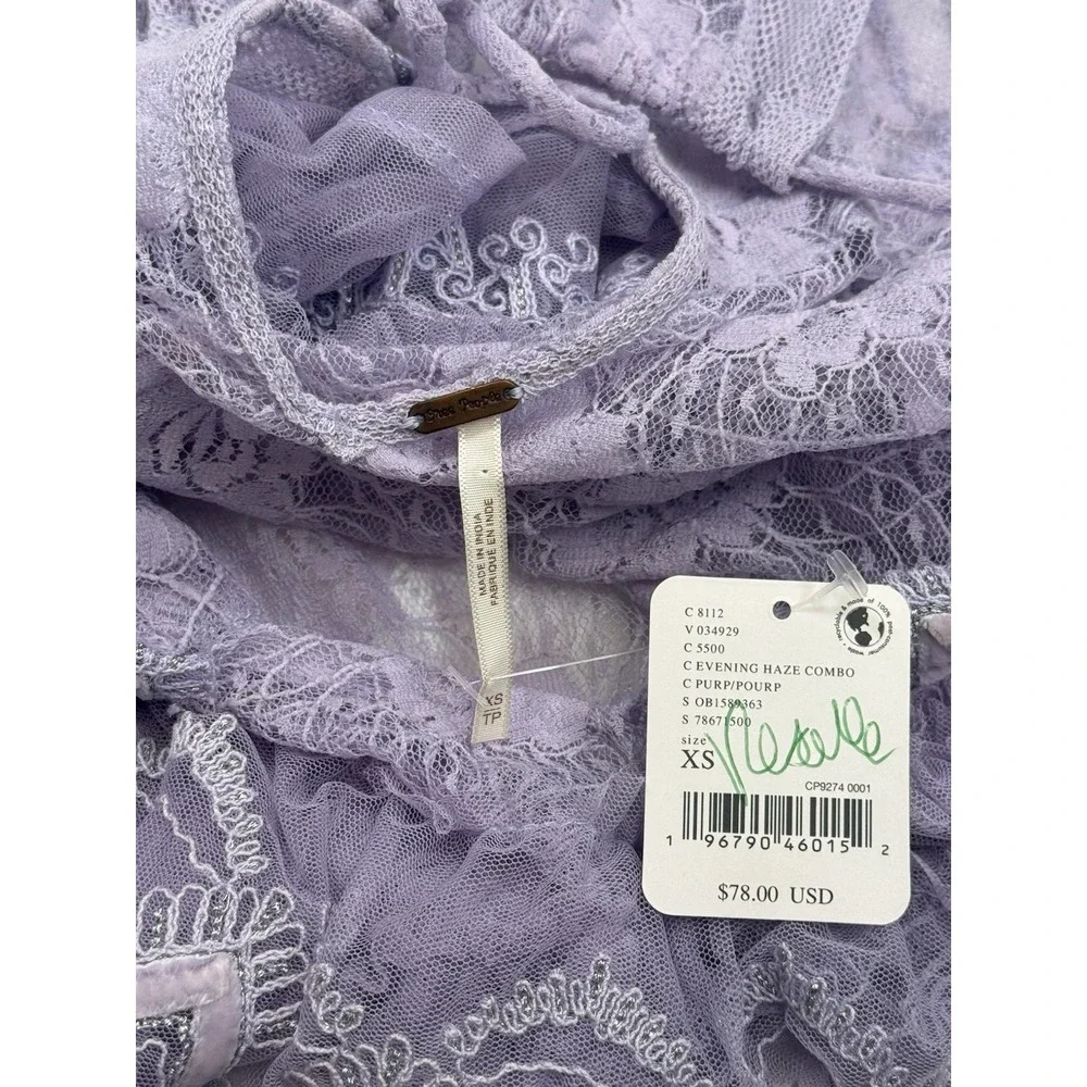 NWT Free People In The Clouds Lace Ruffles Lace Fairy Tank Top XS